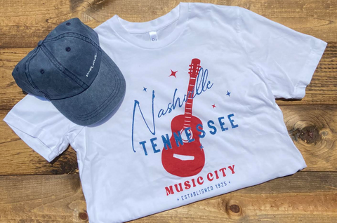 Nashville Music City Graphic Tee - White